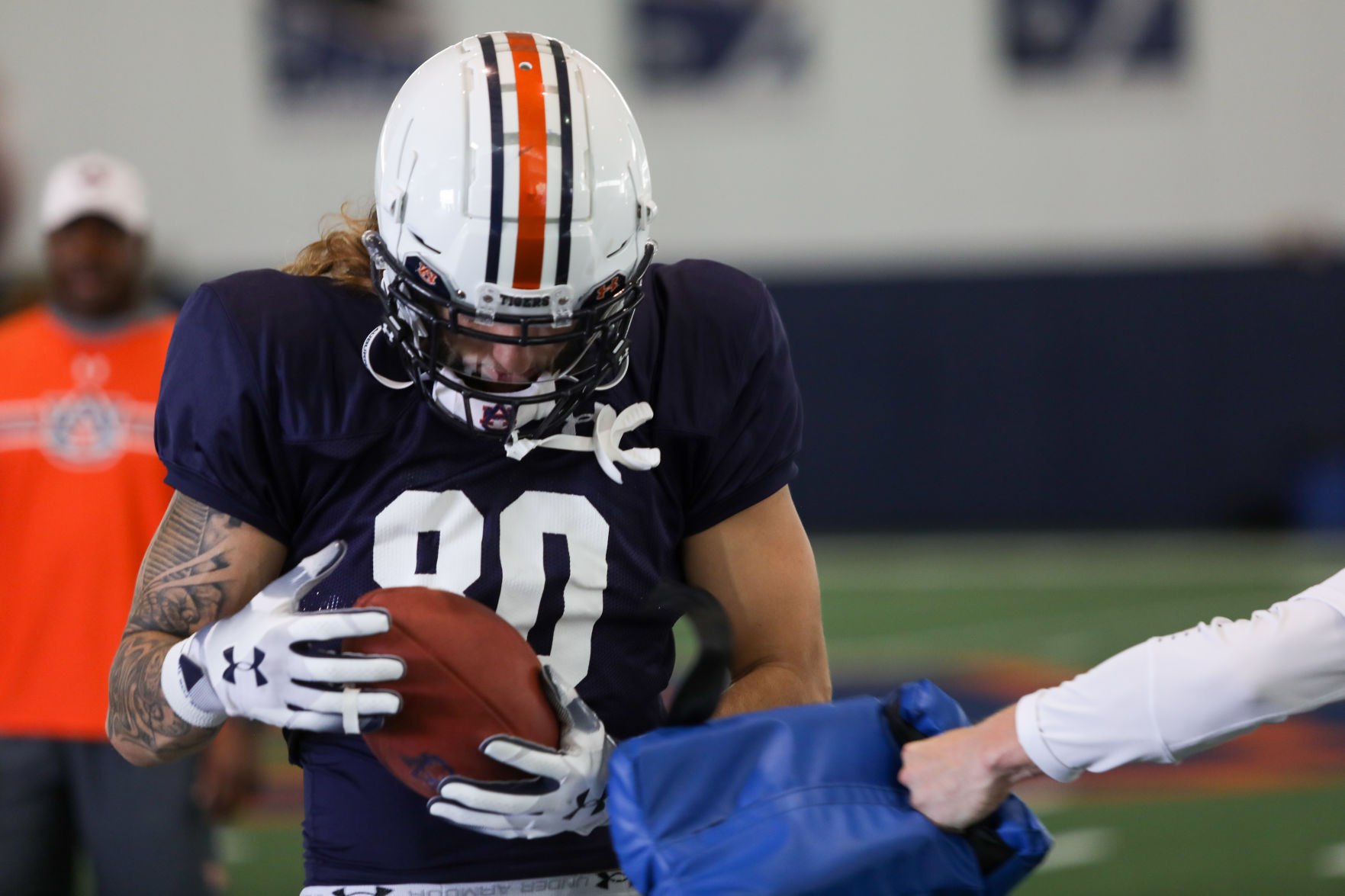Auburn football practice on the first day of full pads